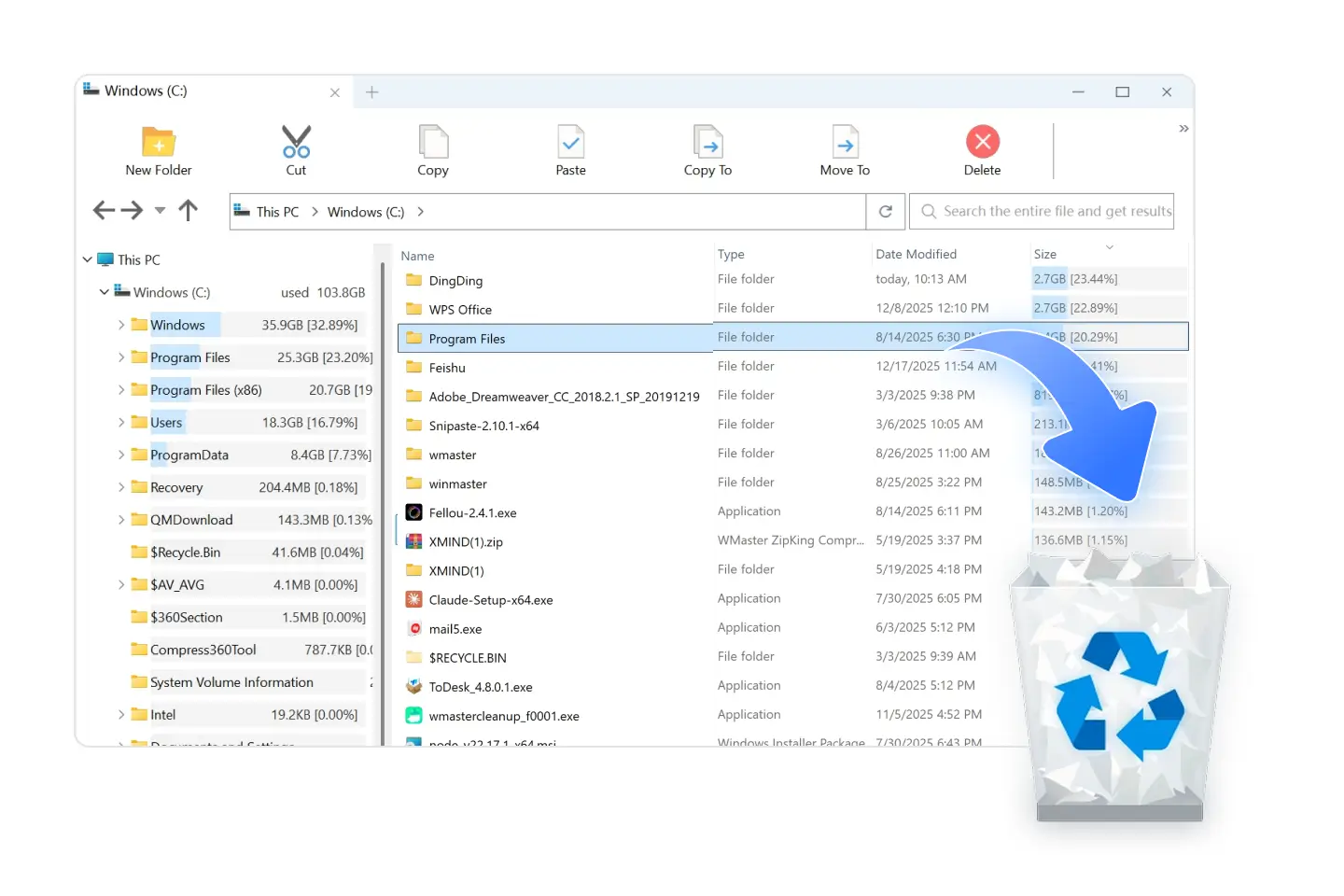 Seamless Recycle Bin Integration-Avoid Wrong Deletion