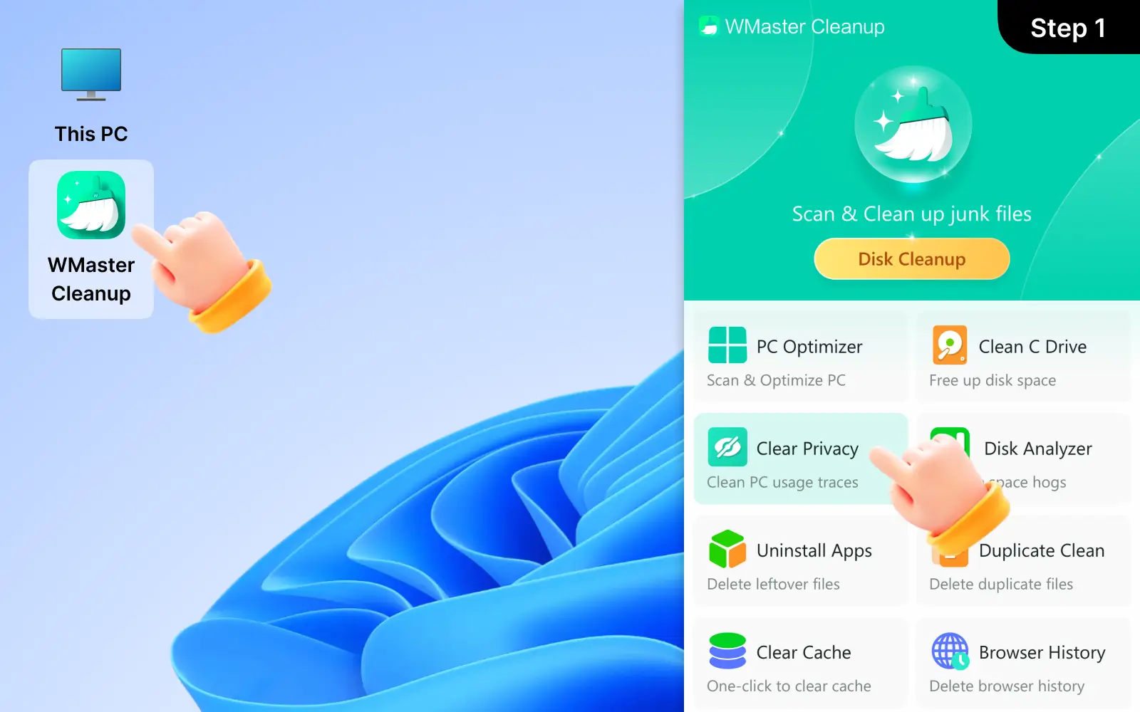 Launch WMaster Cleanup and Choose 'Clear Privacy'