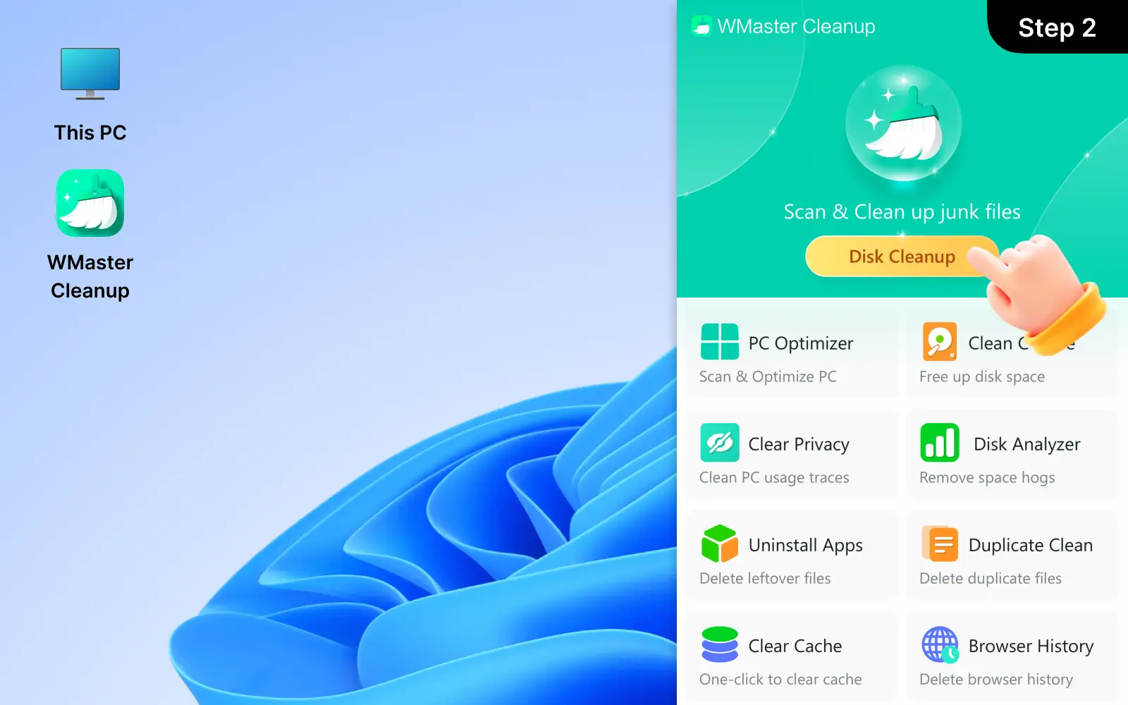 Click 'Disk Cleanup' to Scan the Disk