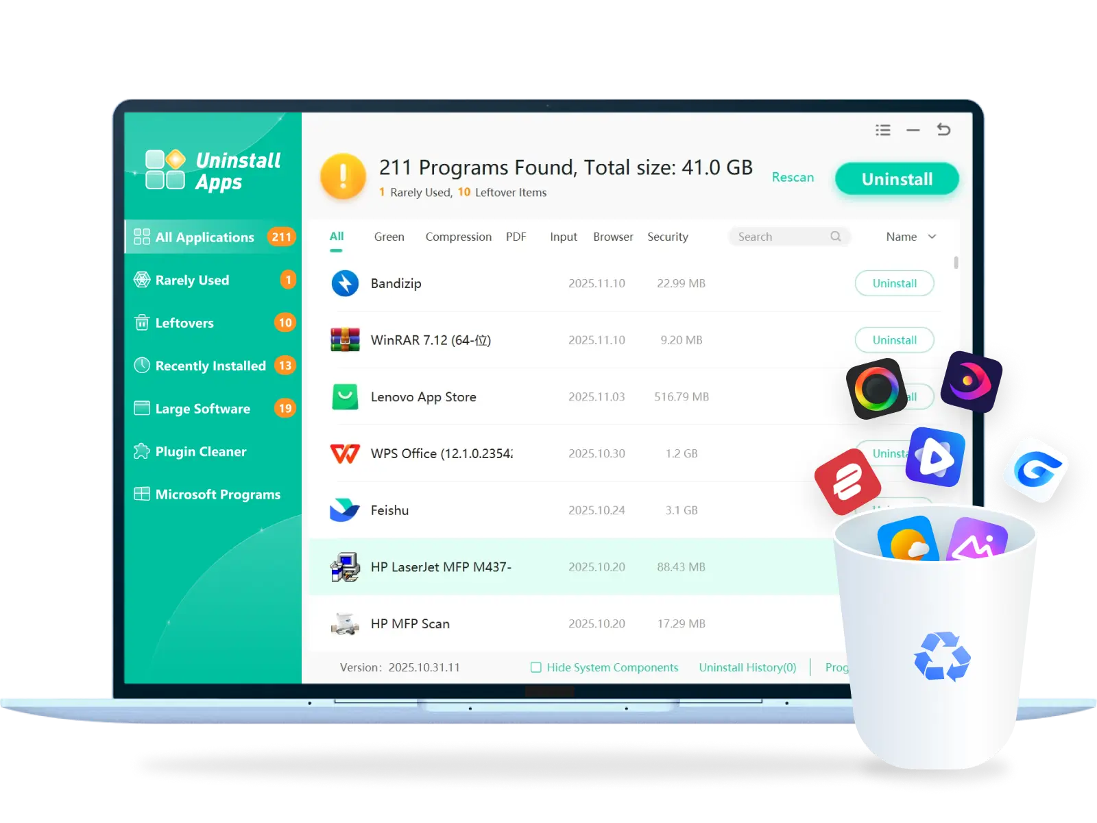 File Uninstall App Uninstall Software | Remove Big, Unwanted Programs & Leftovers ...
