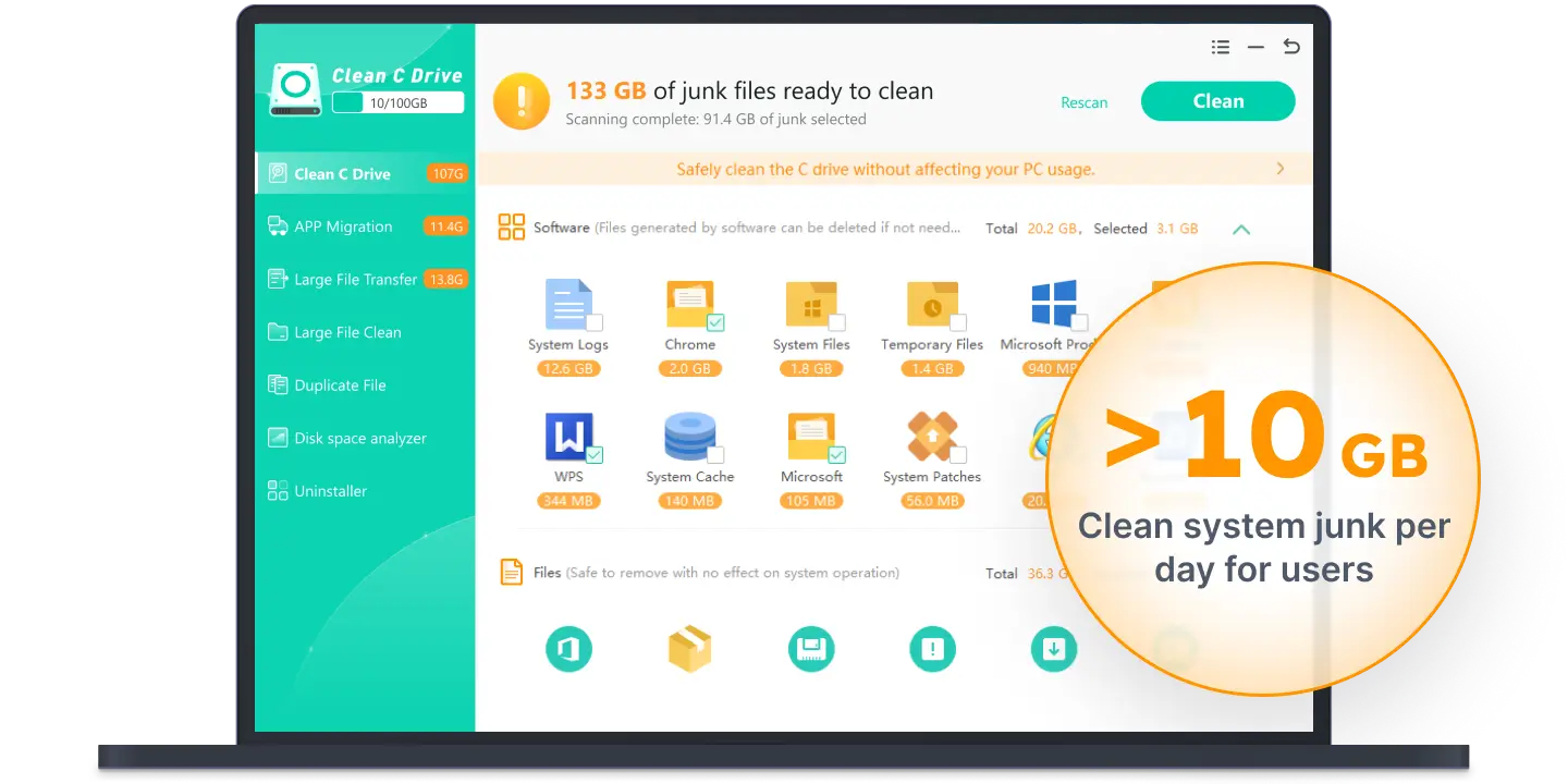 Clean C drive main interface