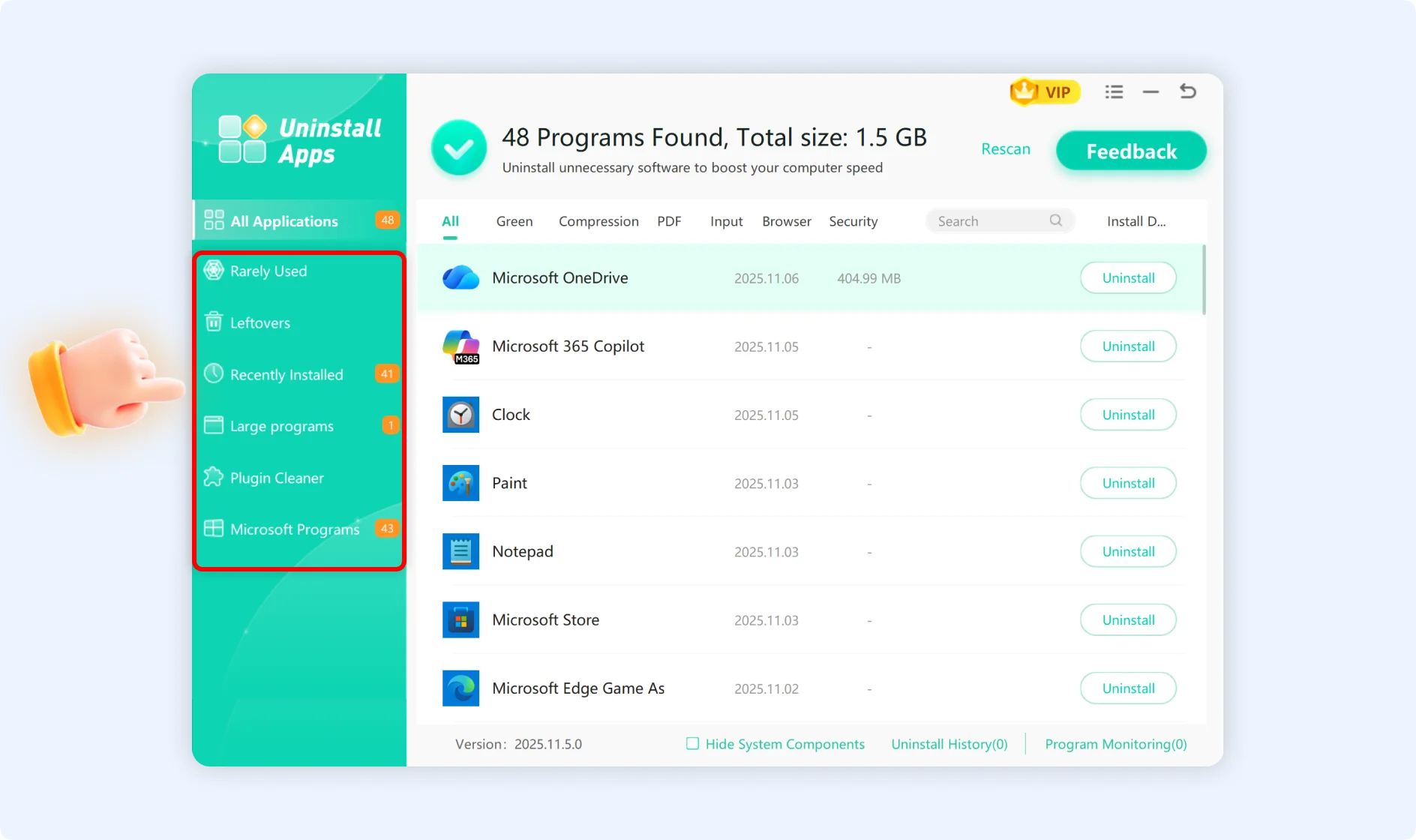 6 panel of uninstall app interface.