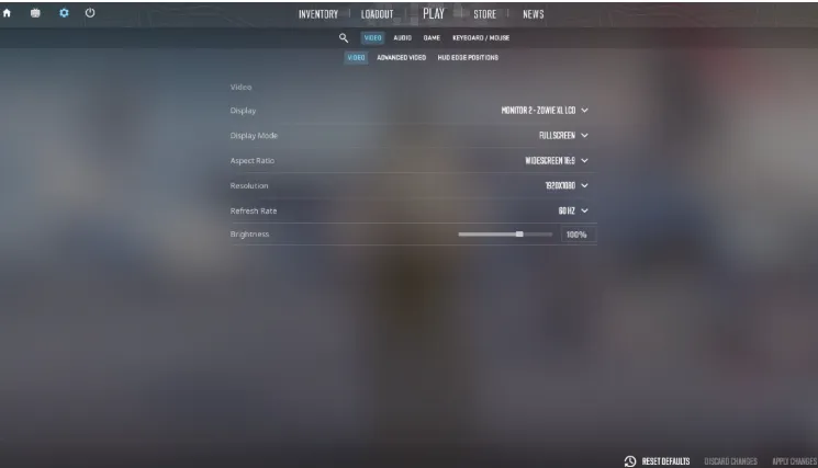 Click on the gear icon and go to he video tab.