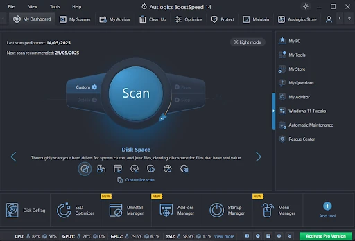 Auslogics BoostSpeed.