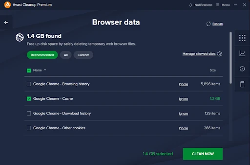 Avast Cleanup Premium.