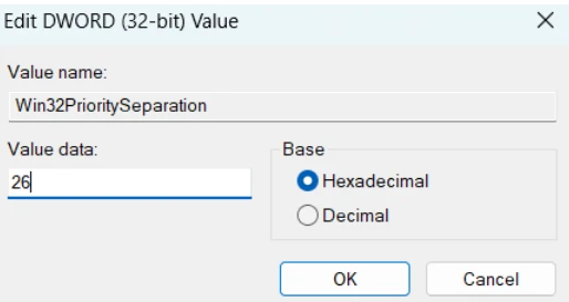 Change the base value to 26 to optimize quantum scheduling.