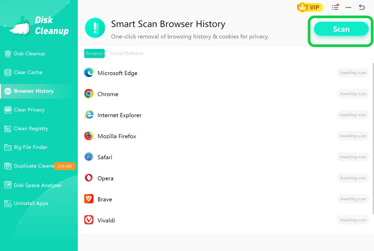 Click Scan button.