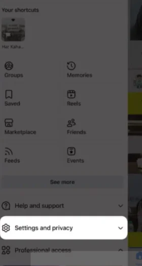 Go to Settings and privacy.