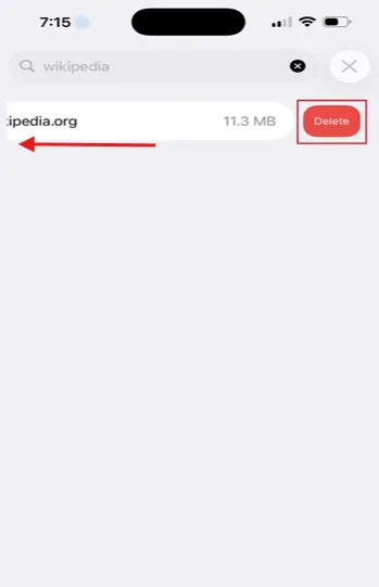 Clear Safari cache for a specific website on Ios.