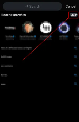 Tap Clear to confirm the deletion.