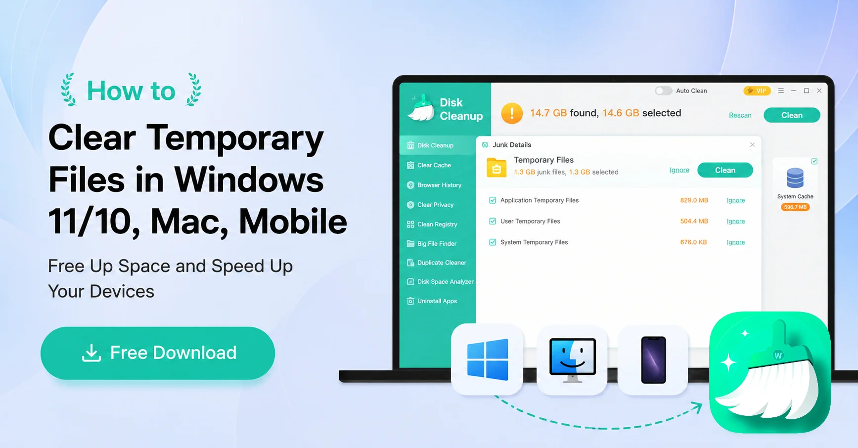 How to Clear Temporary Files in Windows 11/10, Mac, Mobile