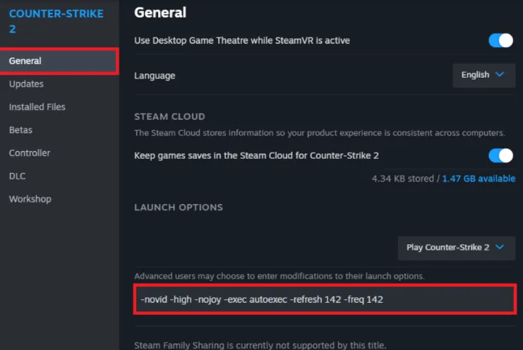 Copy and paste desired commands into the box