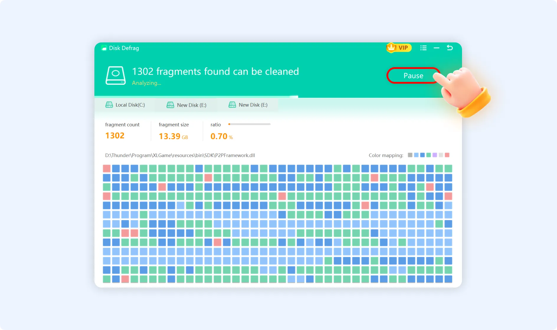 Click Pause button to stop the scanning process.