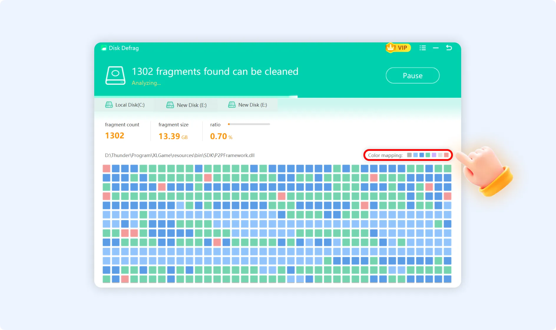 Find out the meaning of each color by moving mouse cursor over color mapping.
