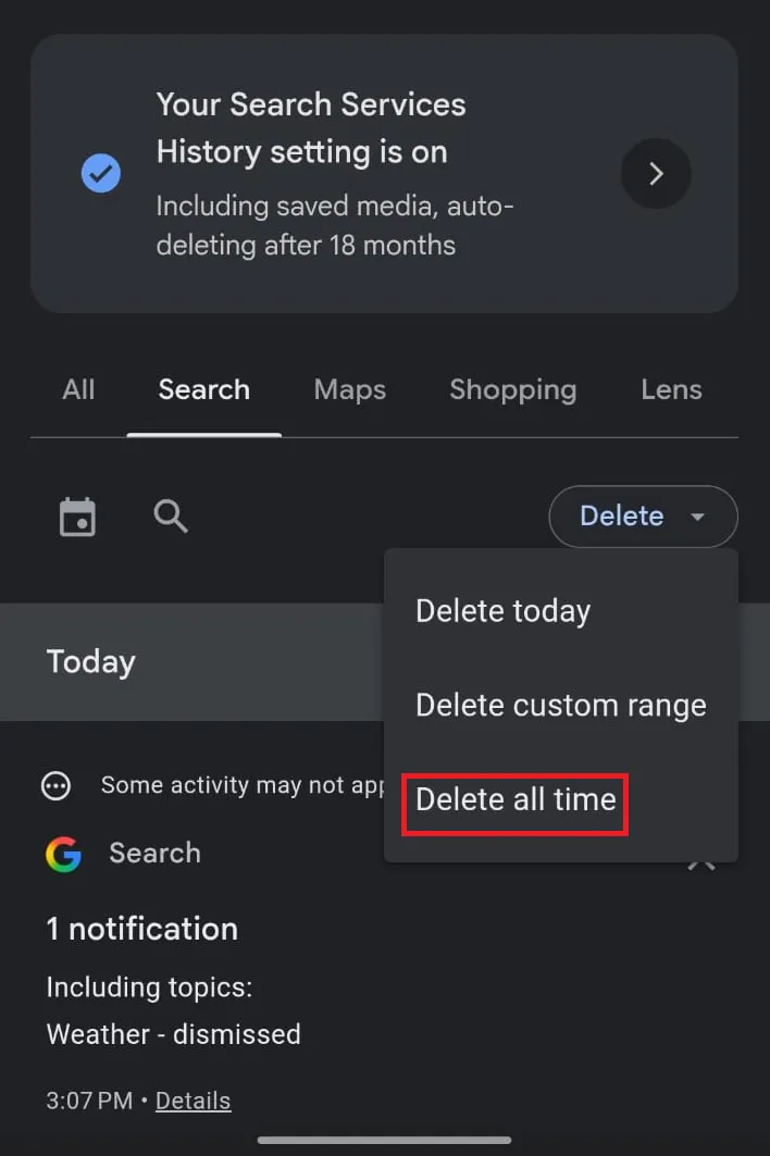 Hit Delete all time.