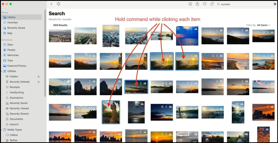 You can use Command key to select multiple duplicate photos to delete at once.
