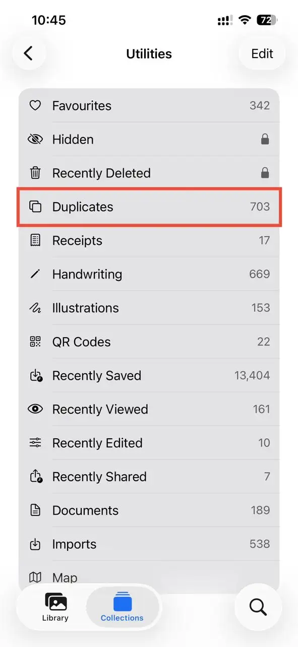 Open the Duplicates tab to access your duplicate photos.