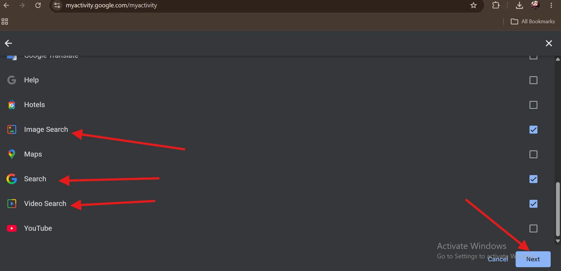 Hit Delete button to permanently delete everything.