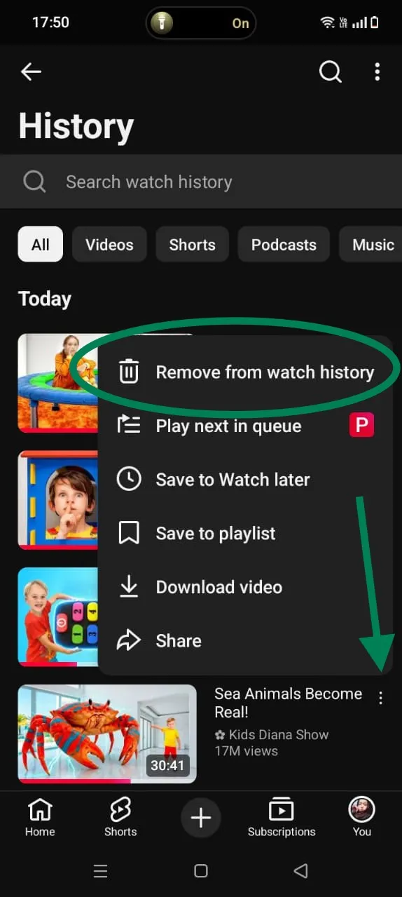 Hit Remove from your watch history 