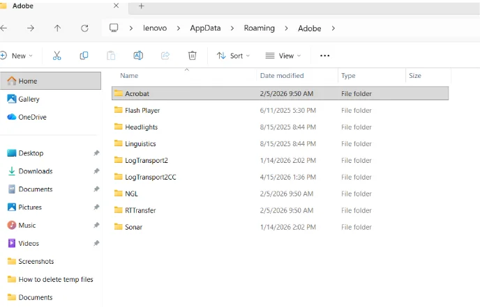 Select and clean log transports to free up space.