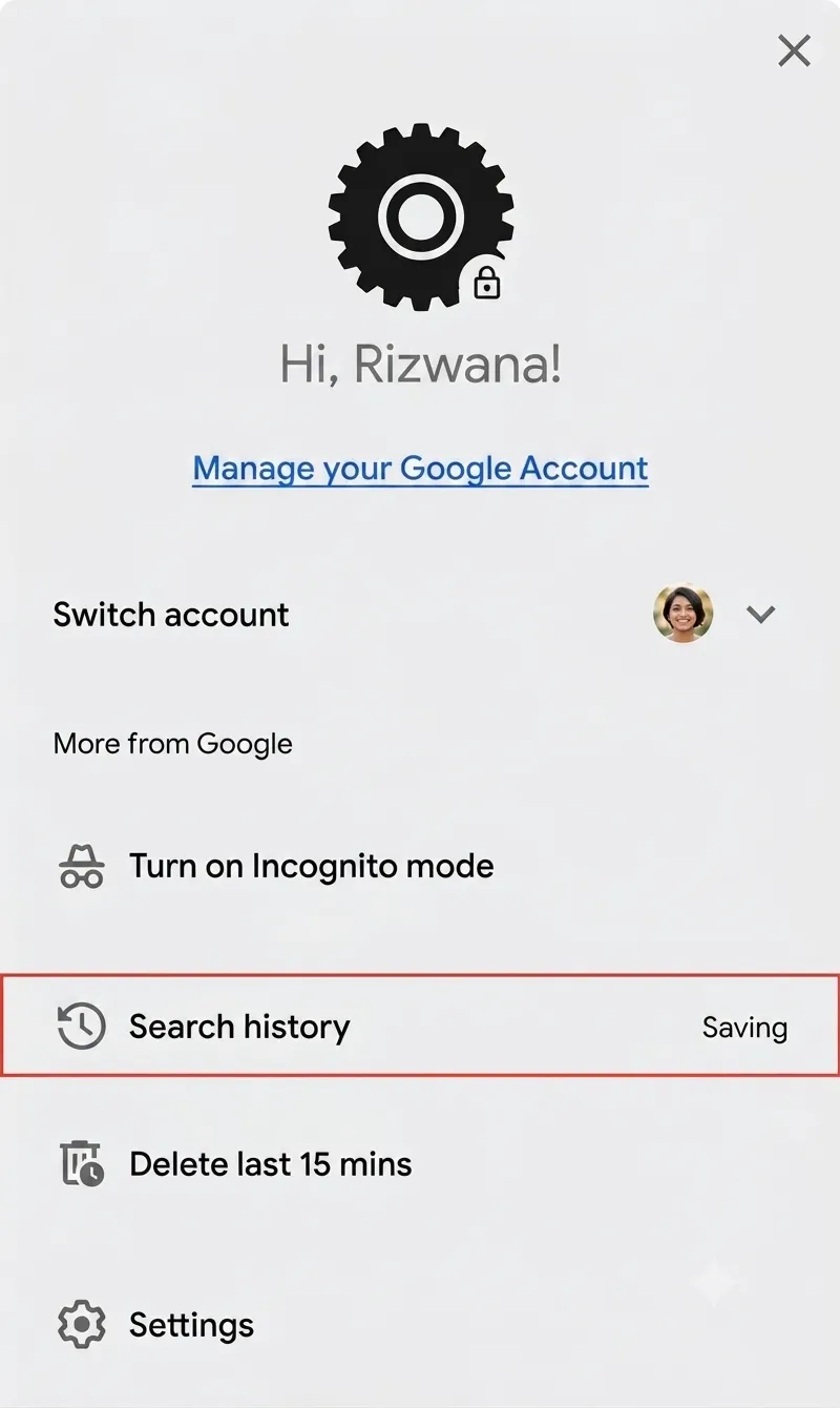 Select Search History.