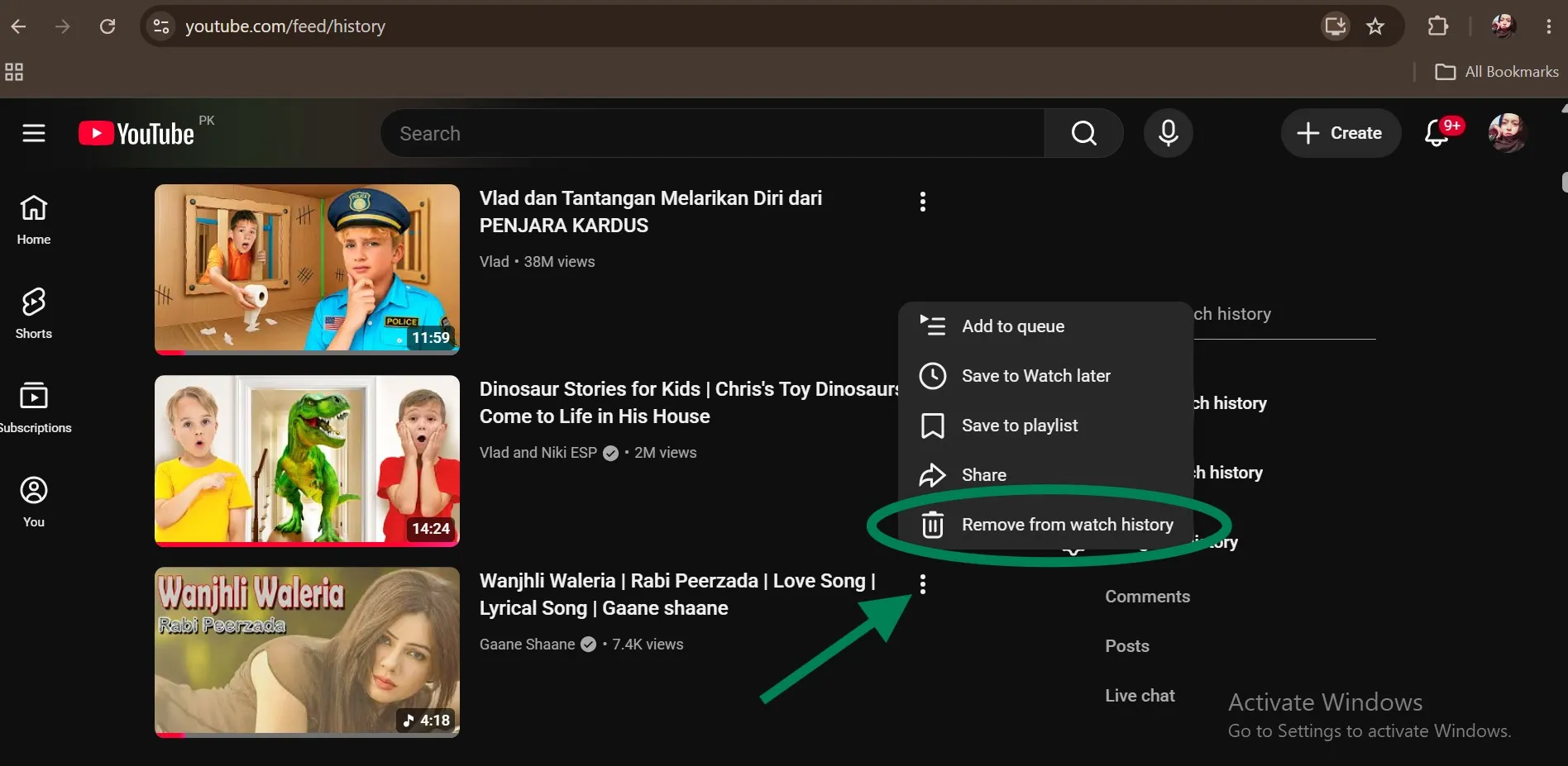 Hit Remove from watch history  