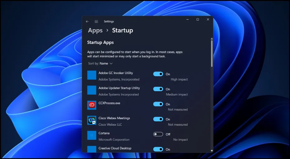 Go to Windows settings to turn off high and medium impact apps from Startup Apps list.