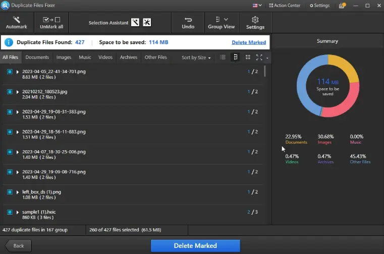Duplicate files fixer online.