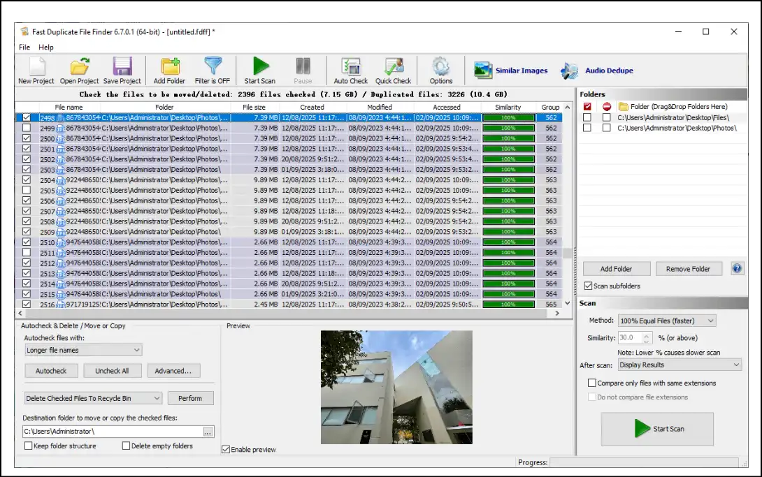 Fast Duplicate File Finder.