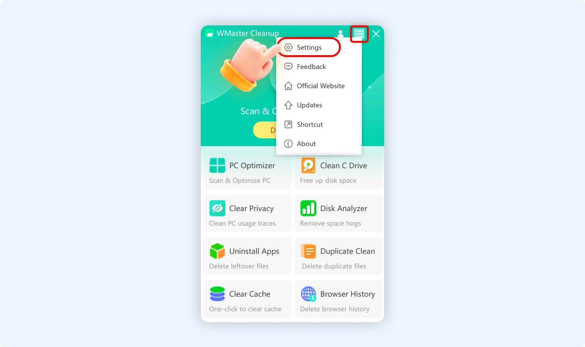 Go to settings to schedule Auto Clean feature.