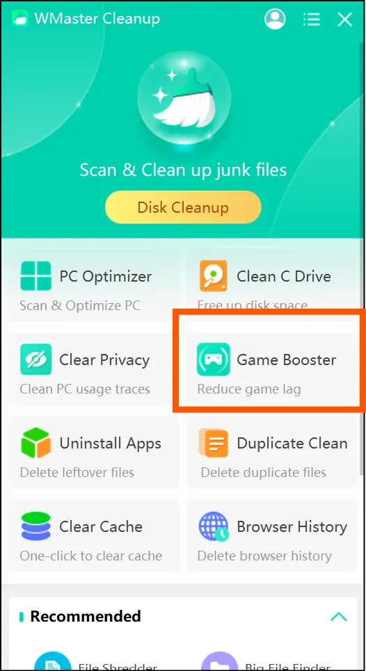 Game Booster feature of WMaster Cleanup.