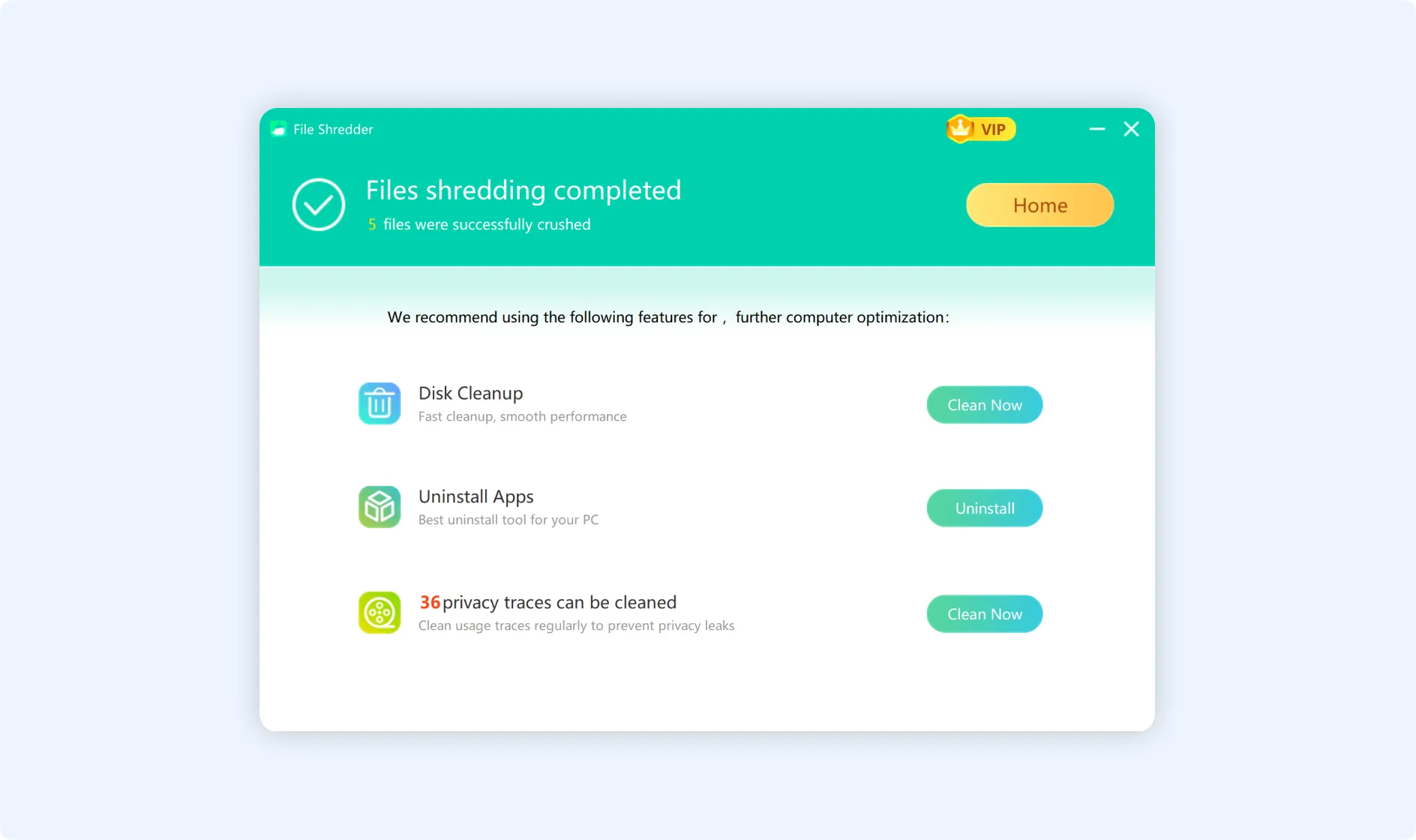 Tap on Delete to permanently delete selected files using File Shredder feature.