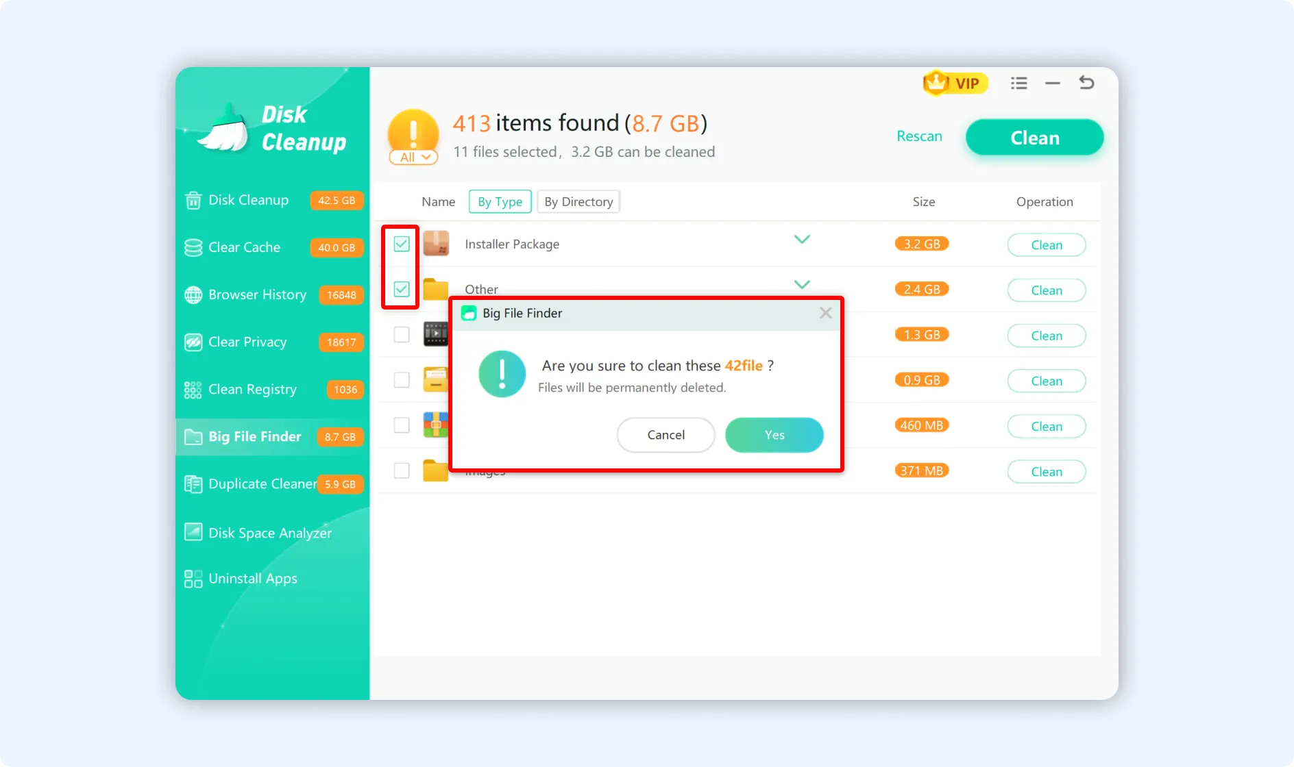 Press Yes to delete desired group of files along all files within that group.