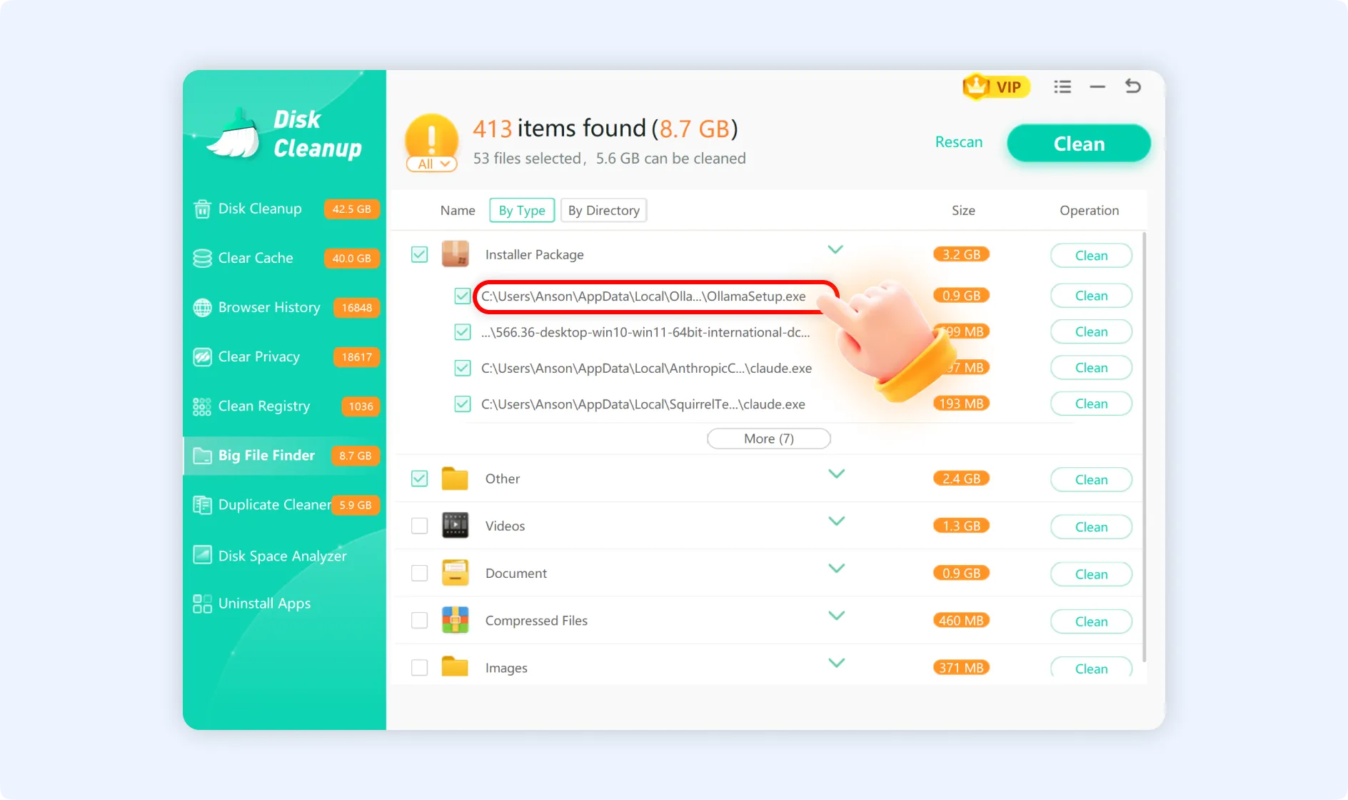 Click file&rsquo;s path info to directly open the location or folder of that file.