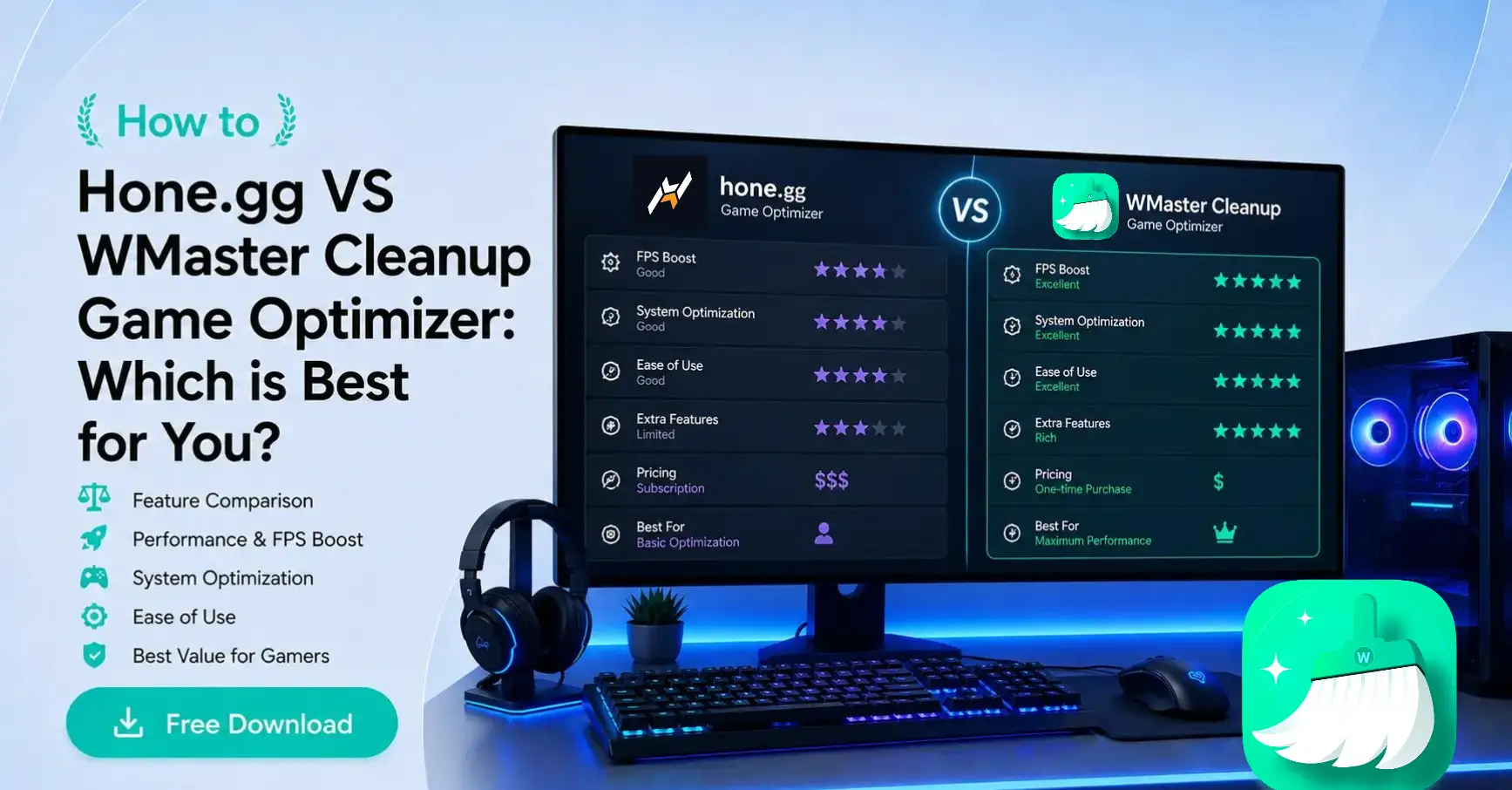 Hone.gg VS WMaster Cleanup Game Optimizer: Which is Best for You?