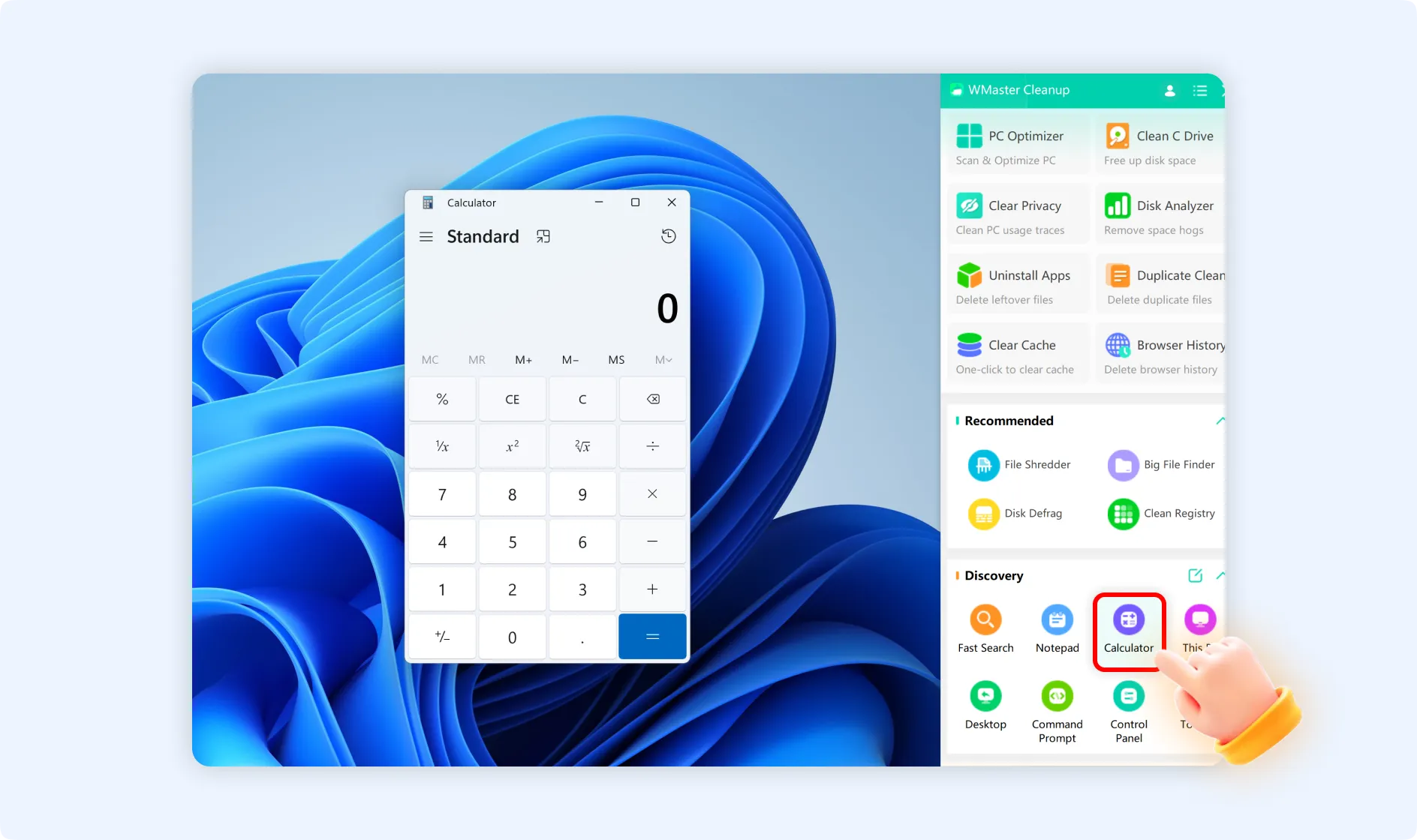 Tap on Calculator icon to open up system calculator right away.