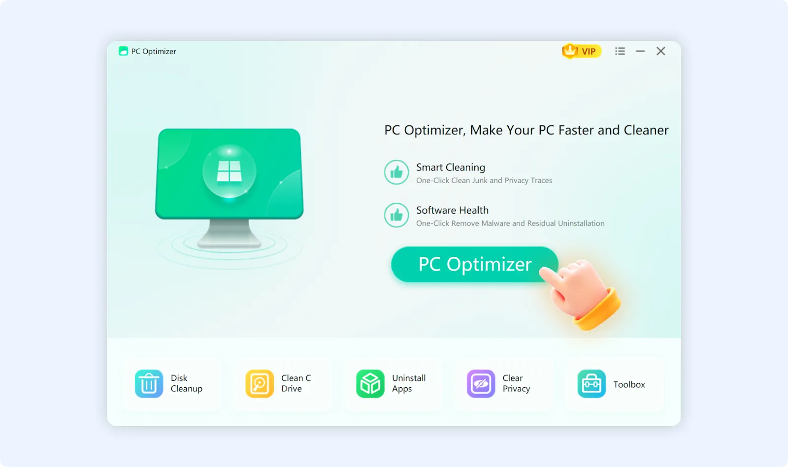Click PC Optimizer to initiate the scanning process.