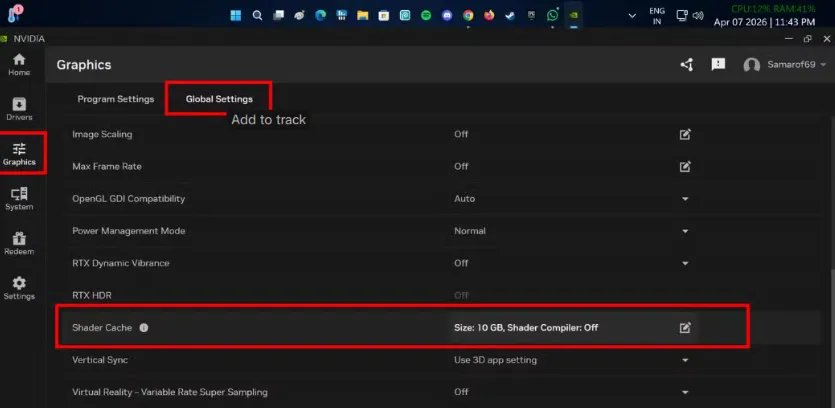 Go to NVIDIA and change shader cache size to your desired one.