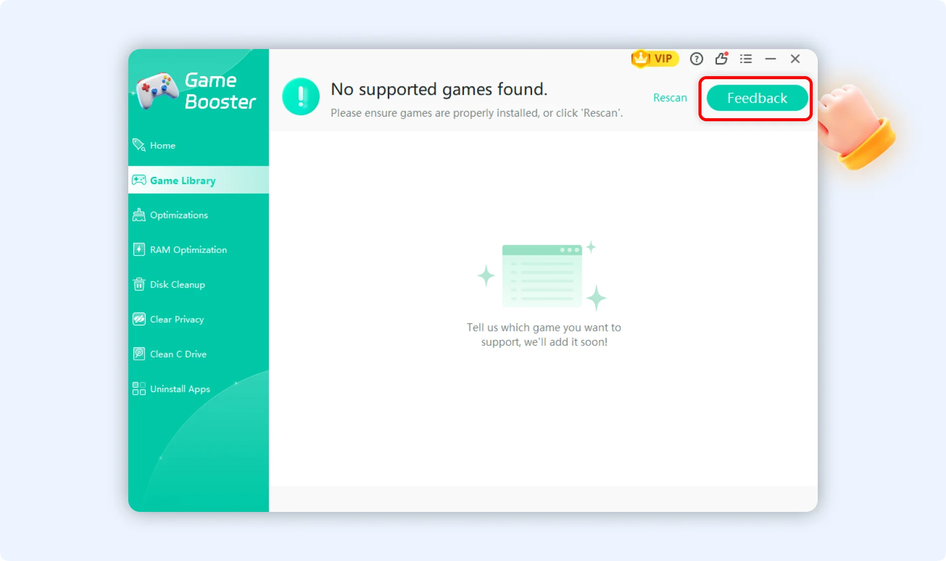 Leave feedback to request to add new game titles.