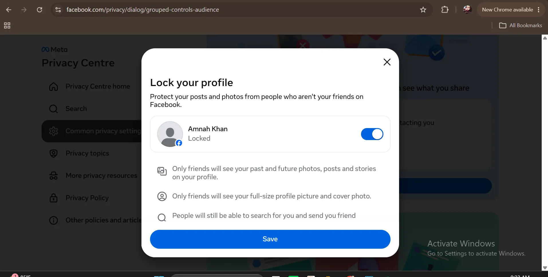 Lock down account privacy settings.
