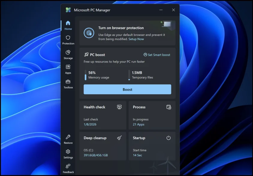 Microsoft PC Manager.