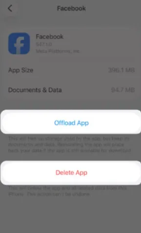 Click on Offload App.