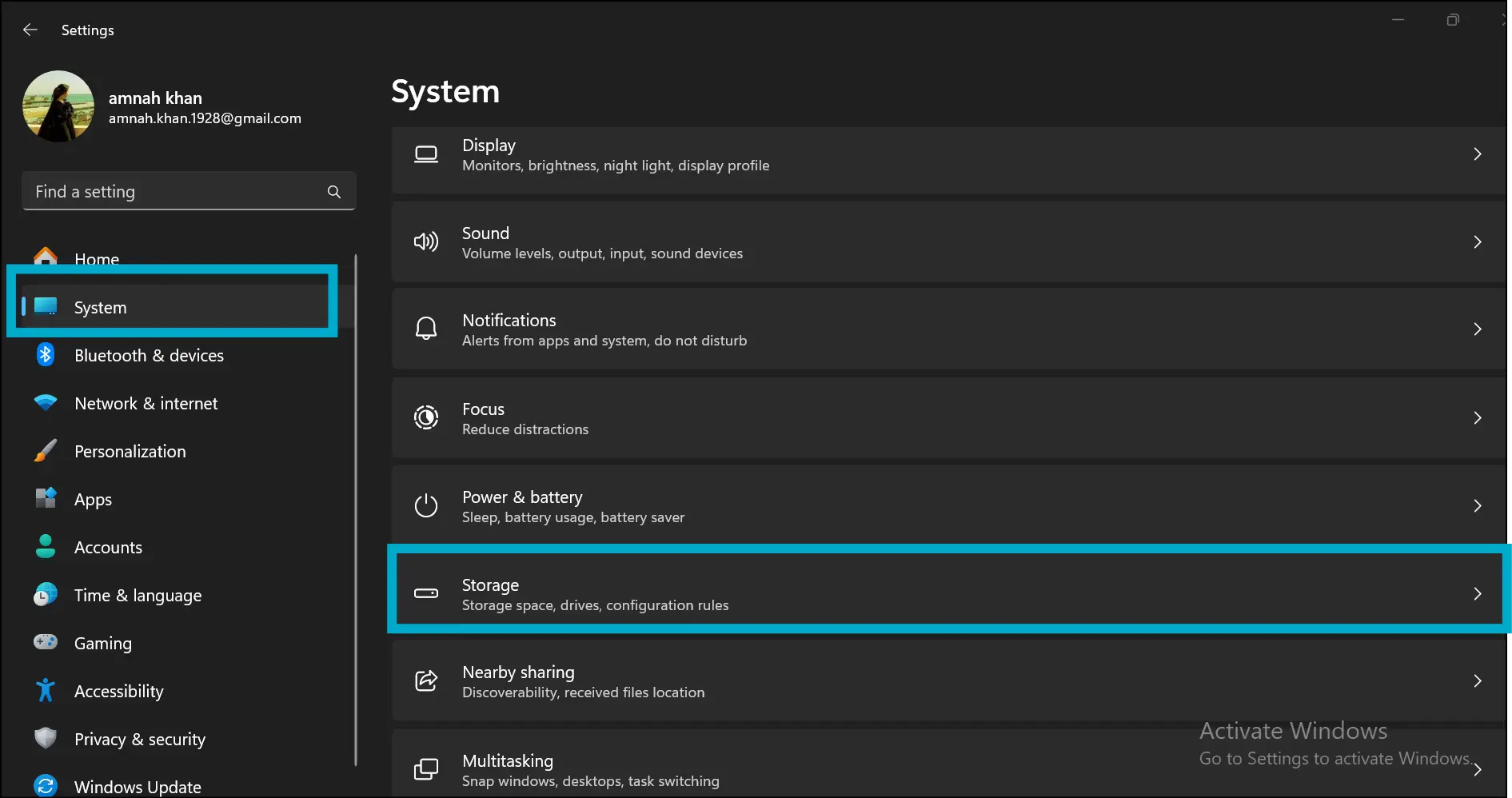 Go to Setting to view your temporary files in Windows 11.