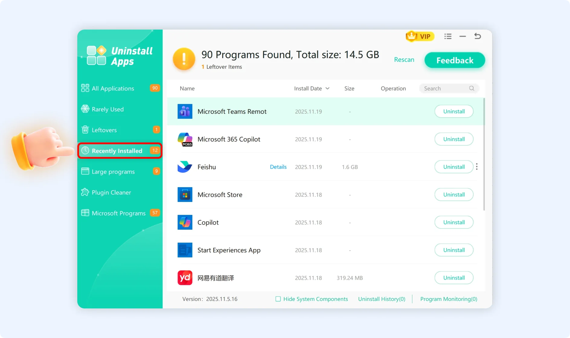 Recently unstalled panel