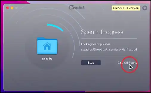 Start the scan to find duplicates to clean your Mac system.
