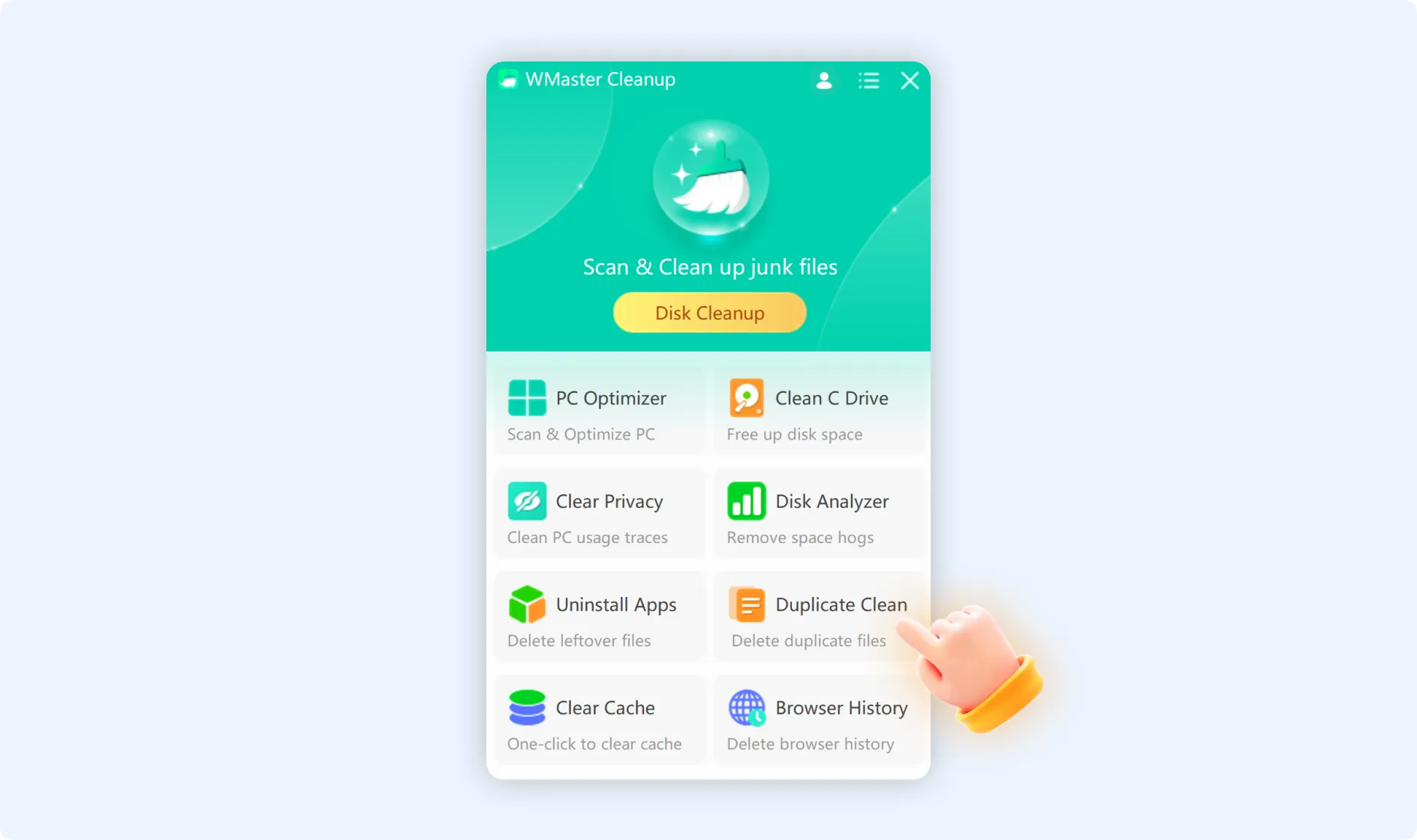 Tap on Duplicate Clean feature to delete duplicate files from your PC.
