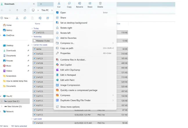 You can sort the files by their size to remove the desired files easily on Windows PC.