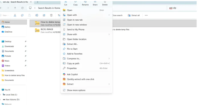 Select the empty recycle bijn and empty it to free up space.