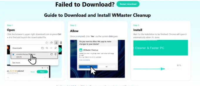 Follow the steps to finish the installation.