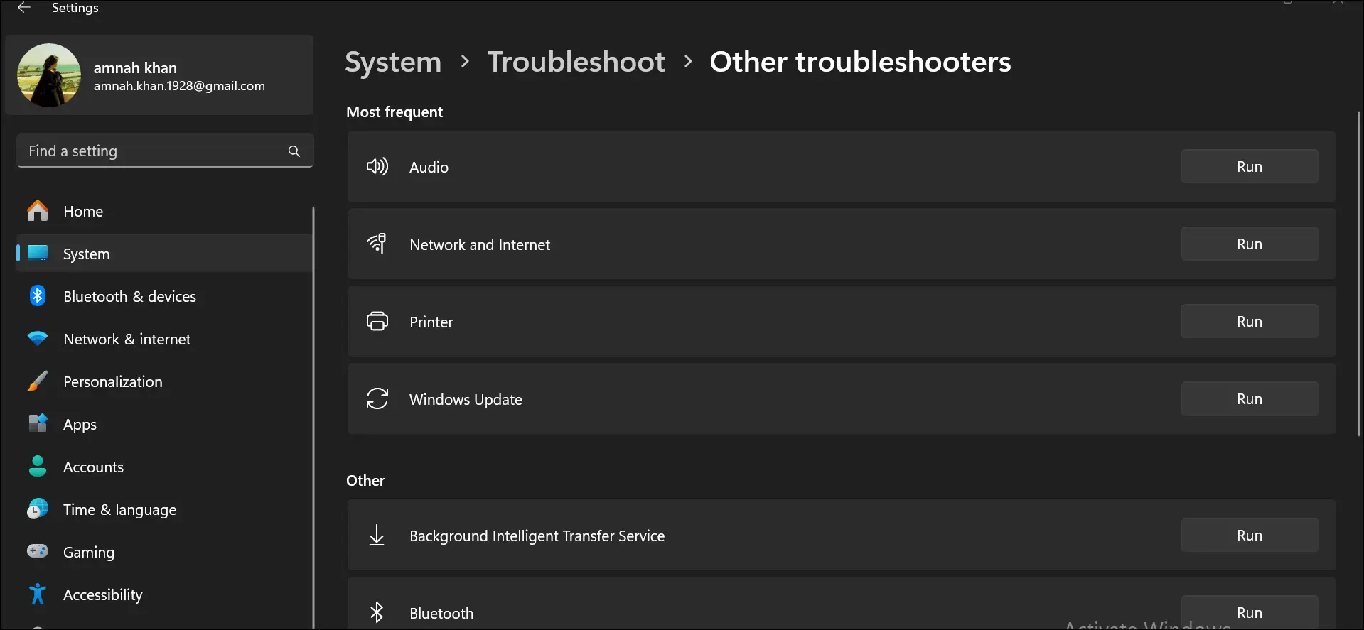 Go to settings and other troubleshooters to fix installation errors in Windows 11.